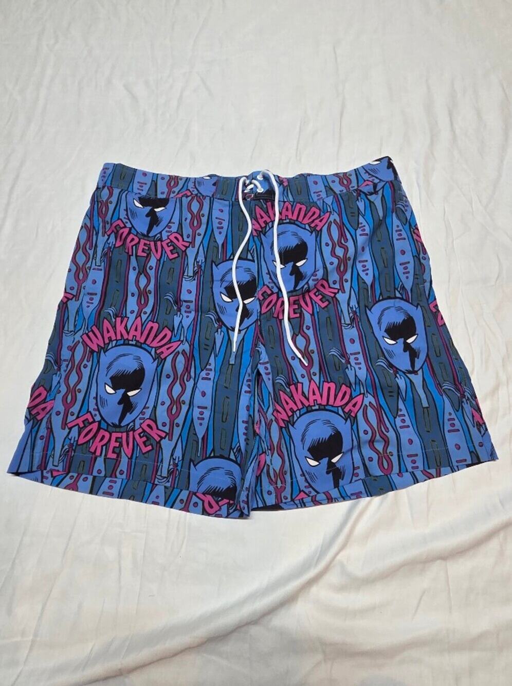 Marvel Wakanda Forever Blue & Pink Graphic Swim Shorts